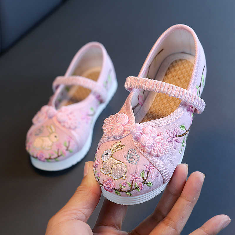 Girl Embroidered Shoes Old Beijing Children Handmade Cloth Shoes Princess Accessories Ancient Clothing Ancient Wind China Style Chinese Wind Tang Clothes Hanfu Shoes-Taobao