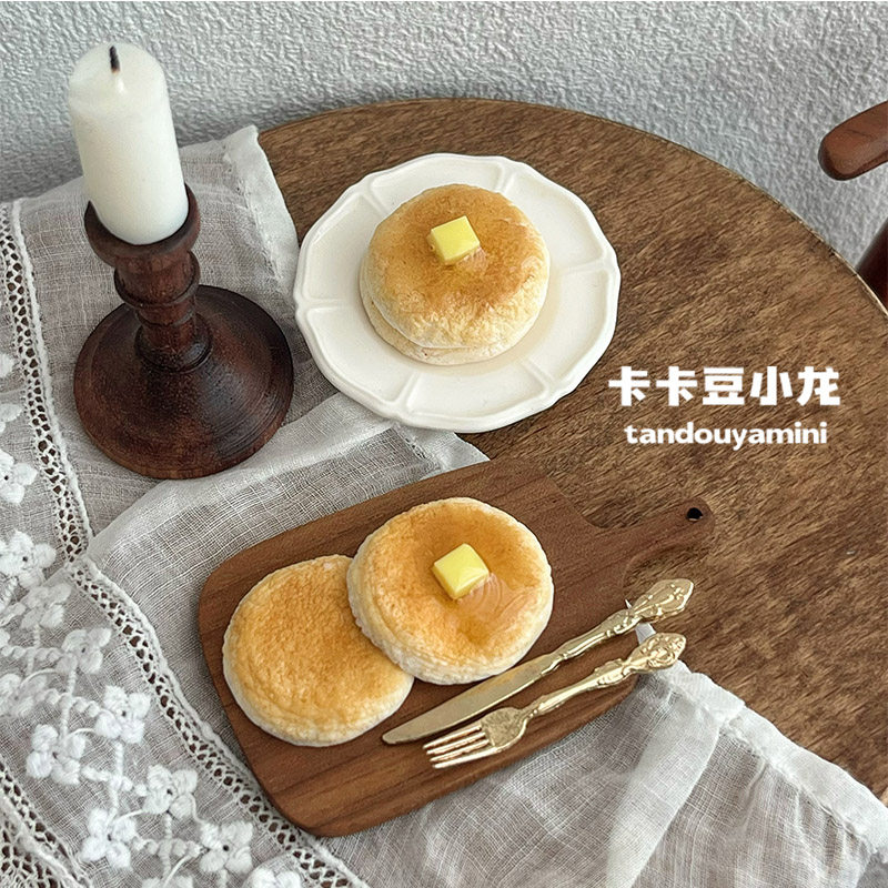 bjd场景道具娃屋 卡卡豆小龙微缩食玩迷你面包舒芙蕾模型6分bjd blythe娃娃屋摆件