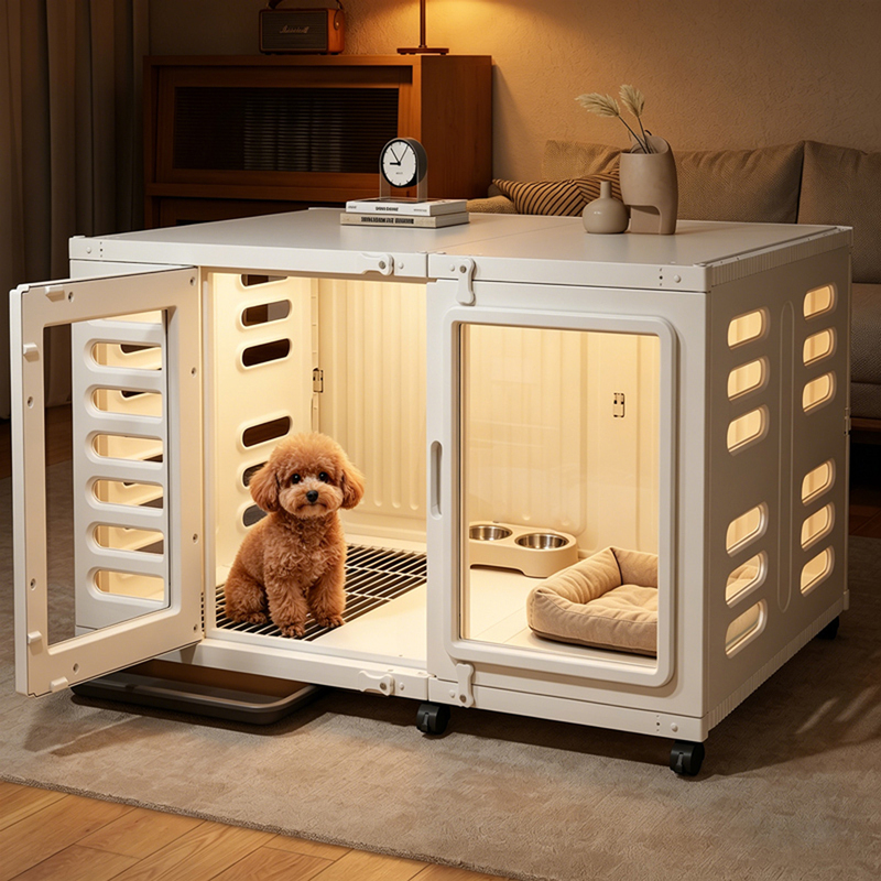 Dog Cage for Small Dogs with Separate Toilet, Indoor Home Use, New Style Villa, One Bedroom, One Living Room, One Bathroom, Dog House for Medium-Sized Dogs