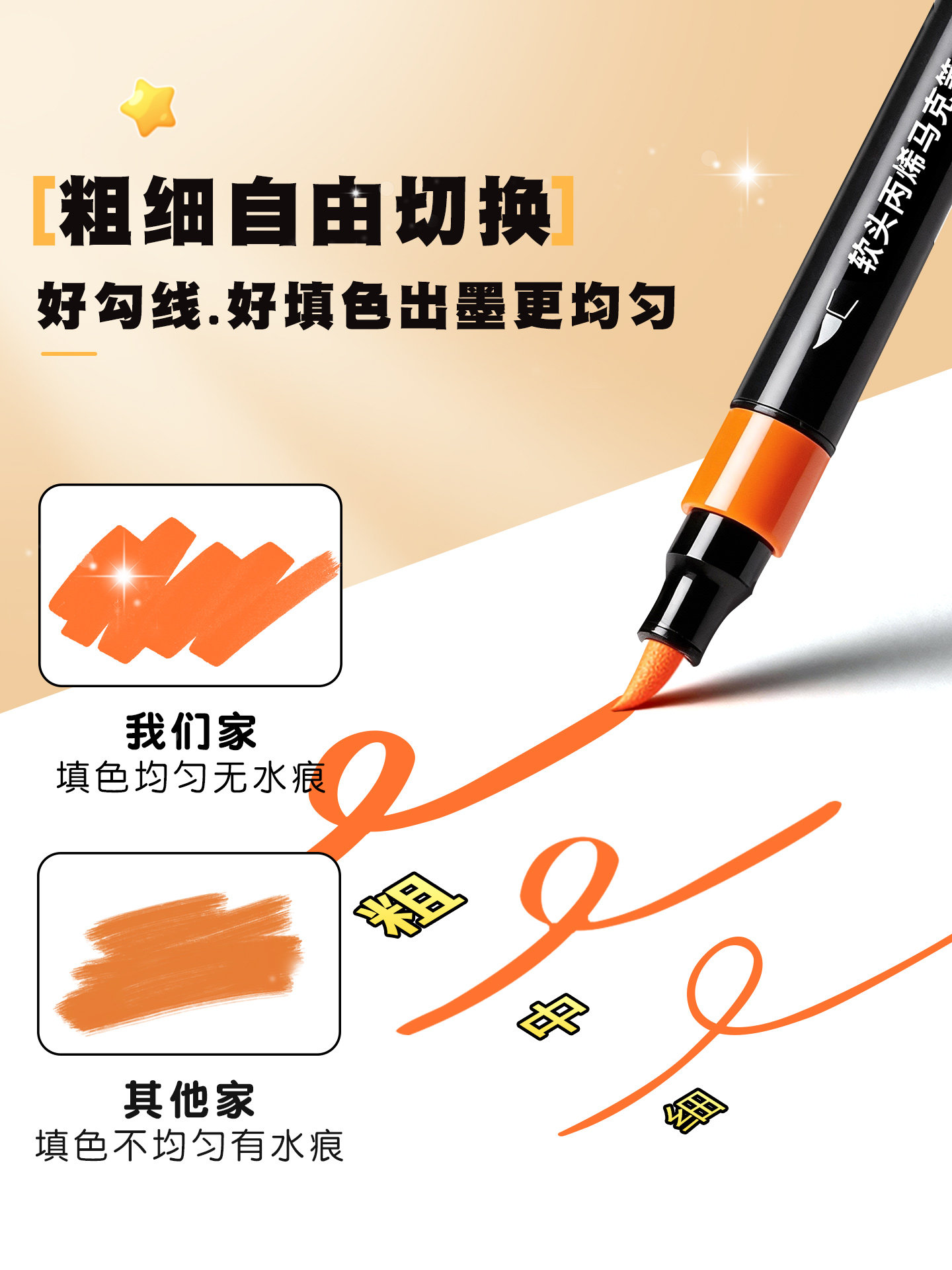 Acrylic Marker Pens with Soft Tips for Elementary School Students, Art-Specific, Kindergarten Water-Based Pen Refills, Colored Pens for Middle School Students, Washable Watercolor Pens for Children, 48-Color Acrylic Pens, 24-Color Drawing Pens