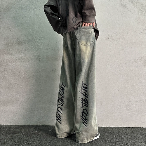 Весенние джинсы, штаны для отдыха, в американском стиле, оверсайз