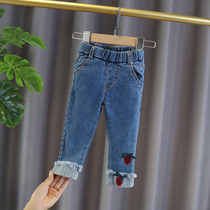 Childrens casual autumn new pants girls jeans female baby Foreign style Korean trousers wear fashionable tide