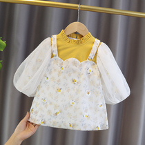 Baby girl Autumn new gauze princess dress 2020 Autumn girl dress Korean version of foreign style little girl clothes
