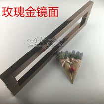 Thickened stainless steel titanium square tube glass door handle office building wooden door rose gold door handle
