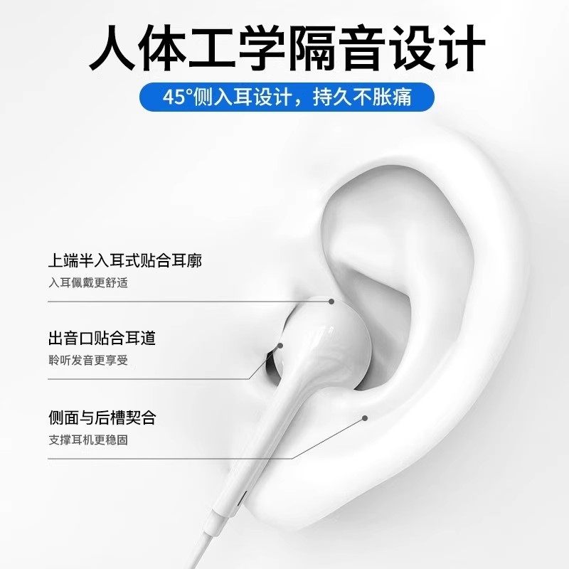 Wired Headphones Are Suitable for Apple Iphone17/16/15/14/13/Promax Flat-Head Typec Original and Authentic