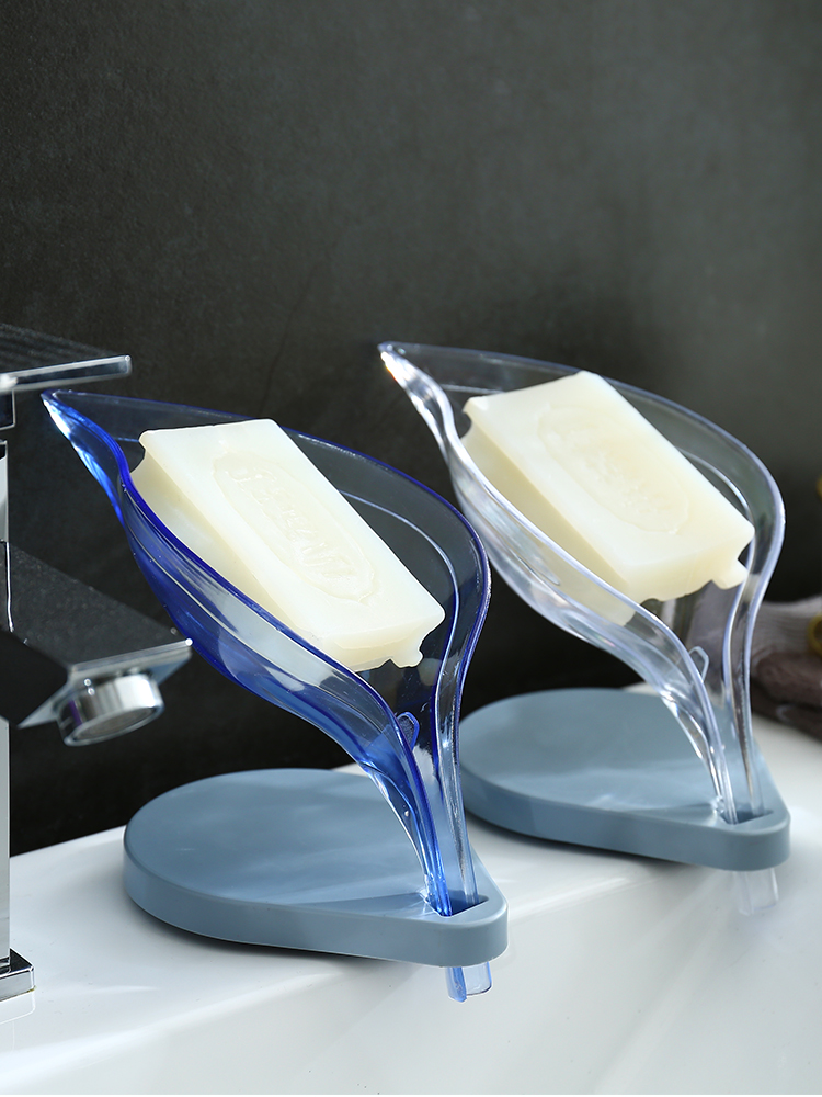 New creative leaf fat bathroom punch-free suction cup incense rack powder room draining laundry soap box rack Fox