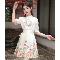 Ocnltiy｜Xiaoxiangfeng original new Chinese style horse face skirt suit 2024 summer new high-end two-piece trendy set