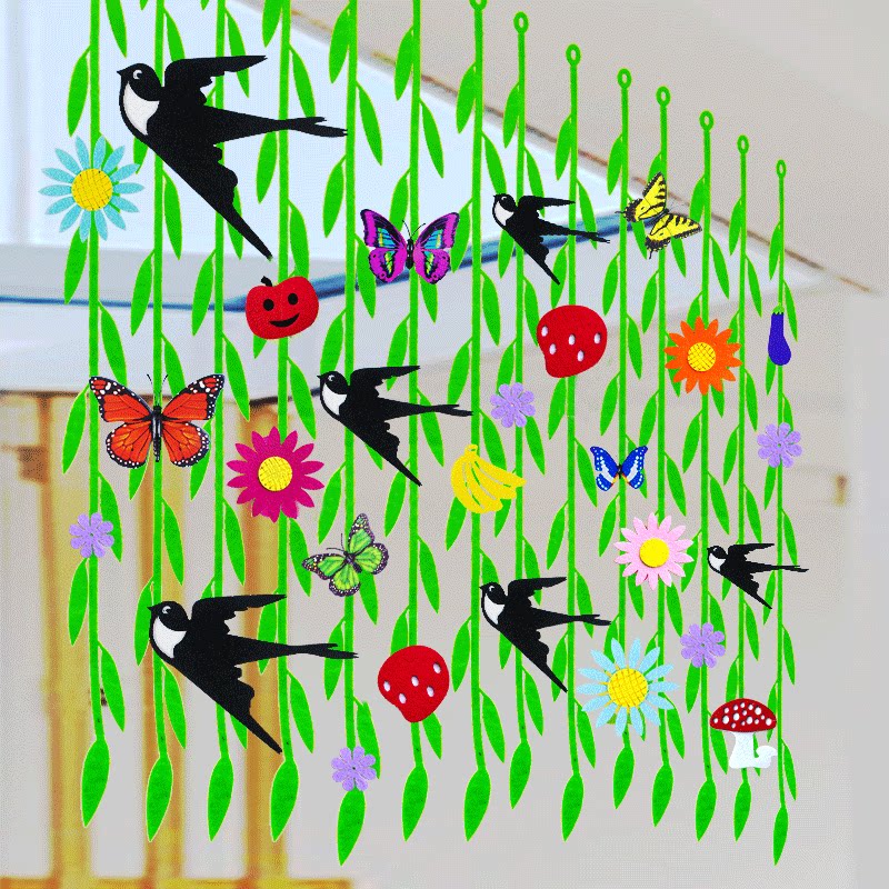 Kindergarten Hanging Accessories Hanging classroom Children's room Environment Placement Indoor roof hanging Cloud Doodle Wind Sul decoration hanging decoration