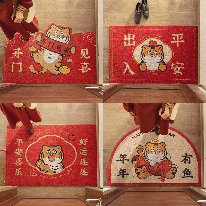 Access thickened silk ring footbed welcome light Linen mat resistant Dirty Living Room Home Slip Mat PVC Entry mat New