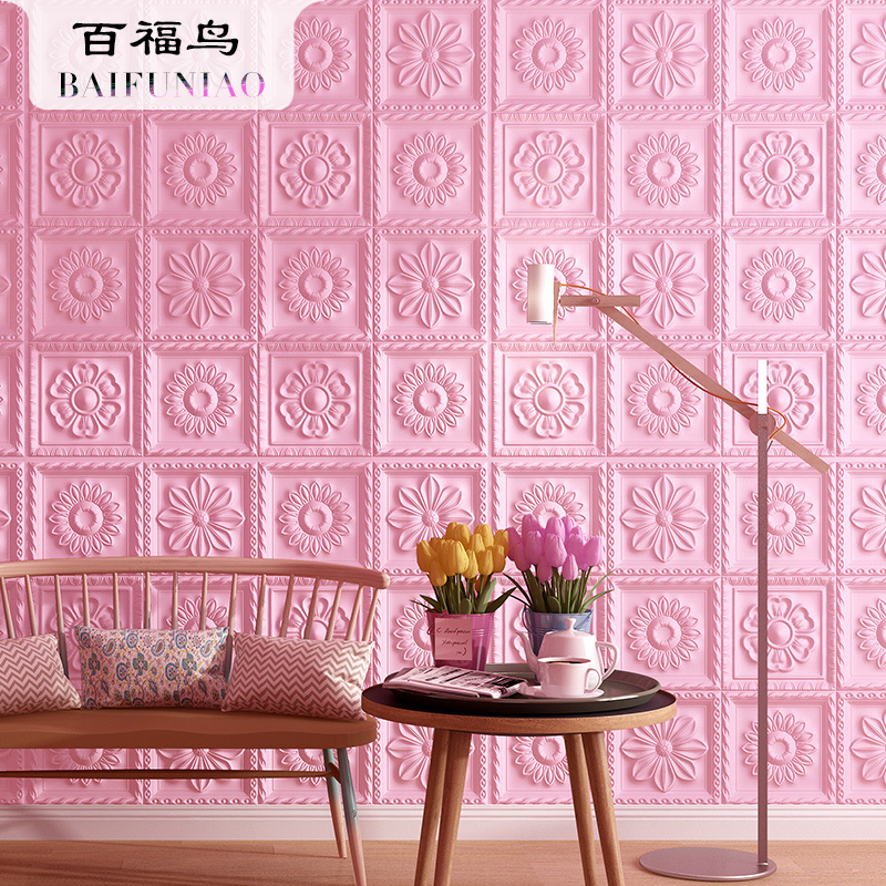 Wallpaper Self-adhesive 3d Cubic wall Glued Eurostyle Fields Garden Bedroom Cozy Decorative Background Wall Wallpaper Waterproof Moisture-Proof stickers