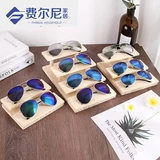 Очки, стенд, многослойный реквизит из натурального дерева, деревянная система хранения, аксессуар