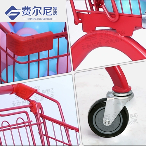 Розовая корзина для покупок, белая тележка, реквизит для фотографии, популярно в интернете