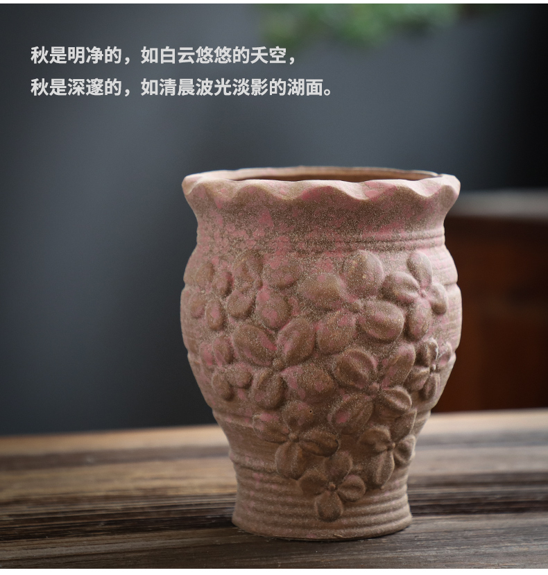 Old running the flowerpot ceramic flowerpot more meat wholesale special creative mage high Lao - zhuang coarse pottery flowerpot pack mail to move