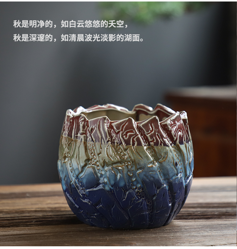 Creative fleshy flowerpot ceramic large coarse pottery flowerpot move bag mail special irregular breathable flower pot in clearance