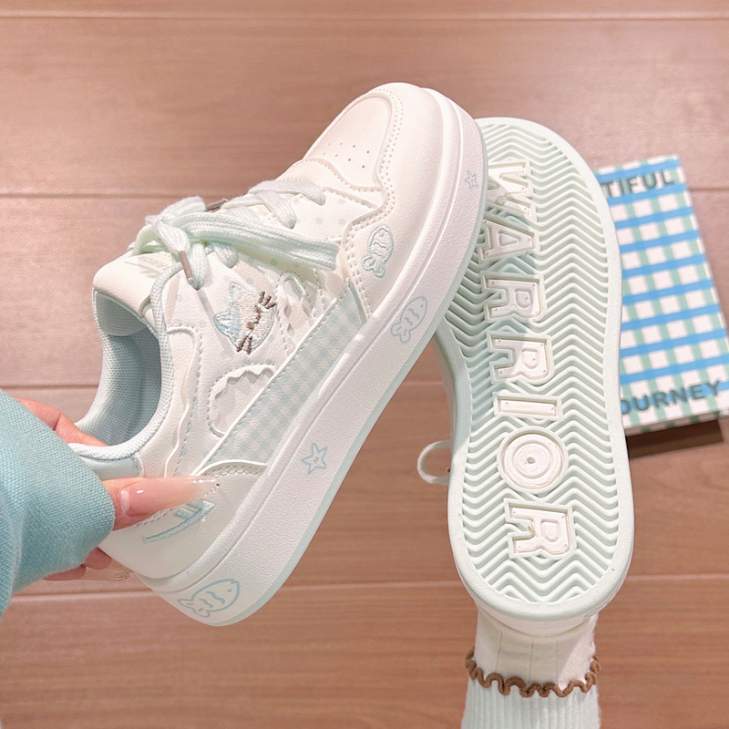 Original Niche Thick-Soled Sneakers for Women 2026 Autumn Cat and Fish Embroidery White Shoes Versatile Chic Shoes Original Niche Thick-Soled Sneakers for Women 2026 Autumn Cat and Fish Embroidery White Shoes Versatile Chic Shoes