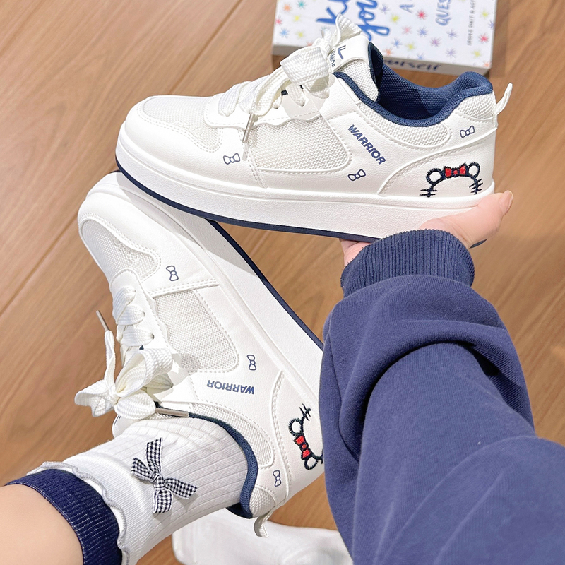 Warrior Kt Cat Mesh Breathable Sneakers Women's Shoes 2026 New Spring/Summer Versatile White Shoes Kt Cat Student Shoes for Women Warrior Kt Cat Mesh Breathable Sneakers Women's Shoes 2026 New Spring/Summer Versatile White Shoes Kt Cat Student Shoes for Women
