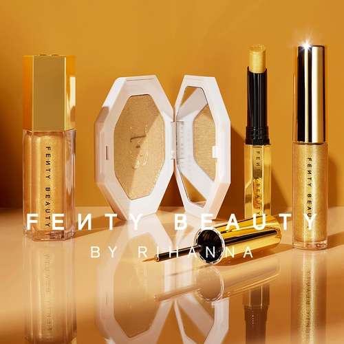 FentyBeauty Rihanna Gold Fan Qiao Jiao Niang Beauty Makeup Bags Четырехногих роскошный Shine FB