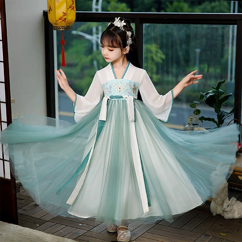 Летнее тонкое ханьфу, детская юбка, летняя одежда, платье, китайский стиль