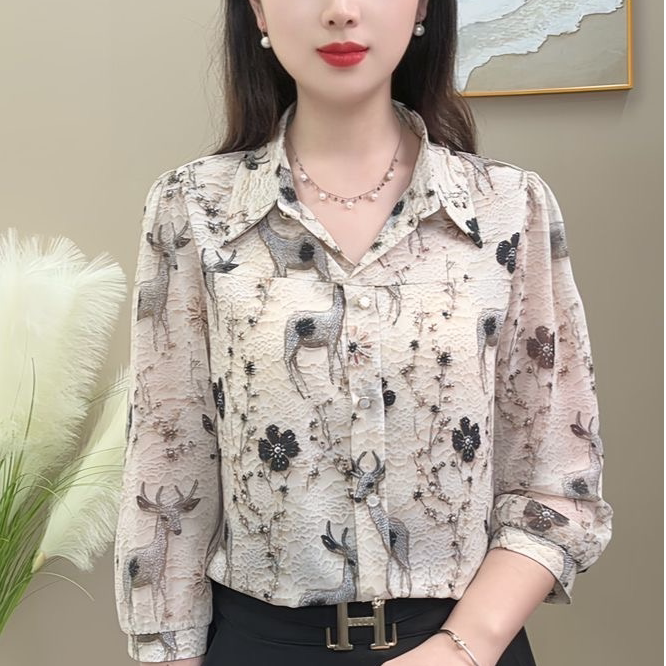 2026 Summer New Casual Versatile Three-Quarter Sleeve Shirt for Women, Stylish and Youthful, Loose and Slimming Blouse 2026 Summer New Casual Versatile Three-Quarter Sleeve Shirt for Women, Stylish and Youthful, Loose and Slimming Blouse