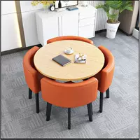 Деревянный зерновый круглый стол + апельсиновая кожура, 90 см.