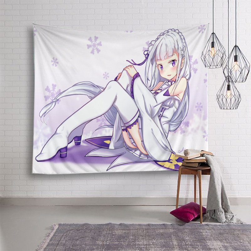 From scratch, the world life animation wallpaper hanging cloth background cloth decoration custom cartoon animation dormitory cloth