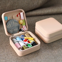 [Розовый] 11 цветной швейной нить+12 швейных инструментов