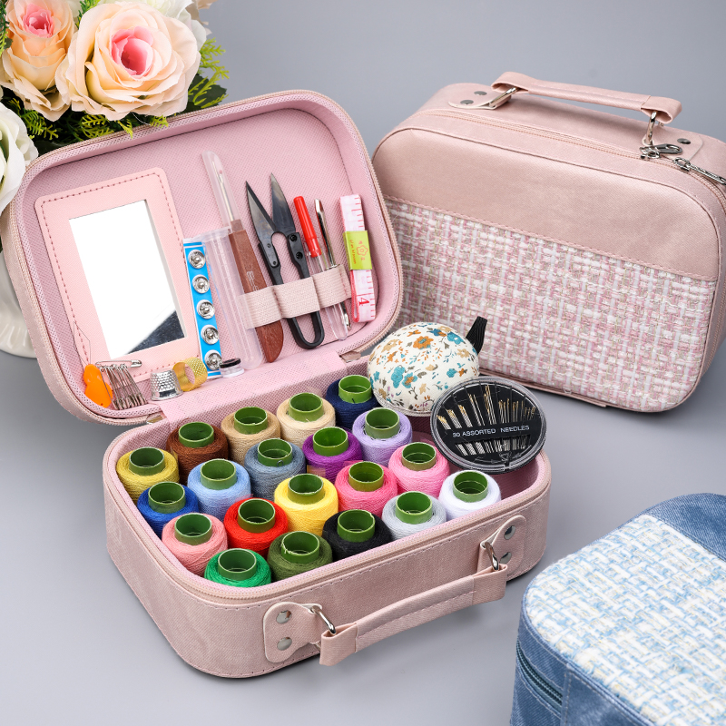家庭用裁縫箱セット 結婚式 高級裁縫キット 学生用 多機能 ポータブル 裁縫針と糸 高品質