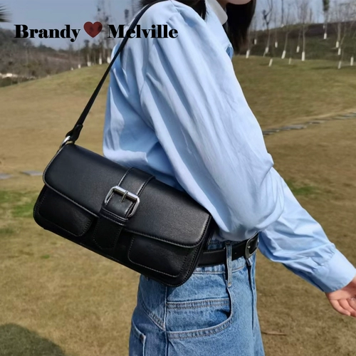 Brandymelville BM Приобретение 2022 Новая ретро -подмышечная полоса Buckle Buckle Double Front Bag метод