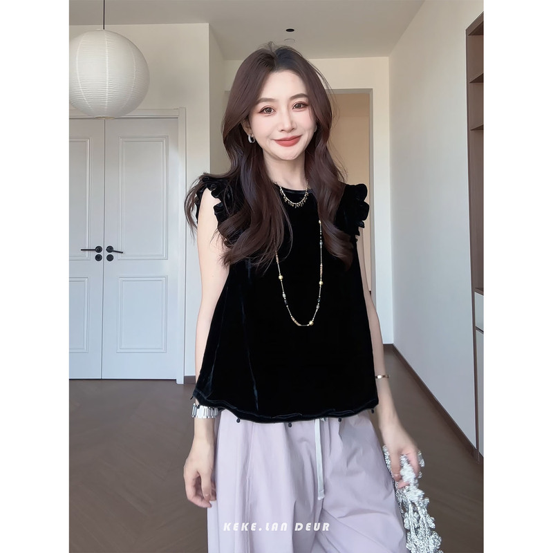 Keke【Yanyan Wumei】Mulberry Silk Niche Design Unique and Exquisite Loose Slimming Sleeveless Vest Keke【Yanyan Wumei】Mulberry Silk Niche Design Unique and Exquisite Loose Slimming Sleeveless Vest