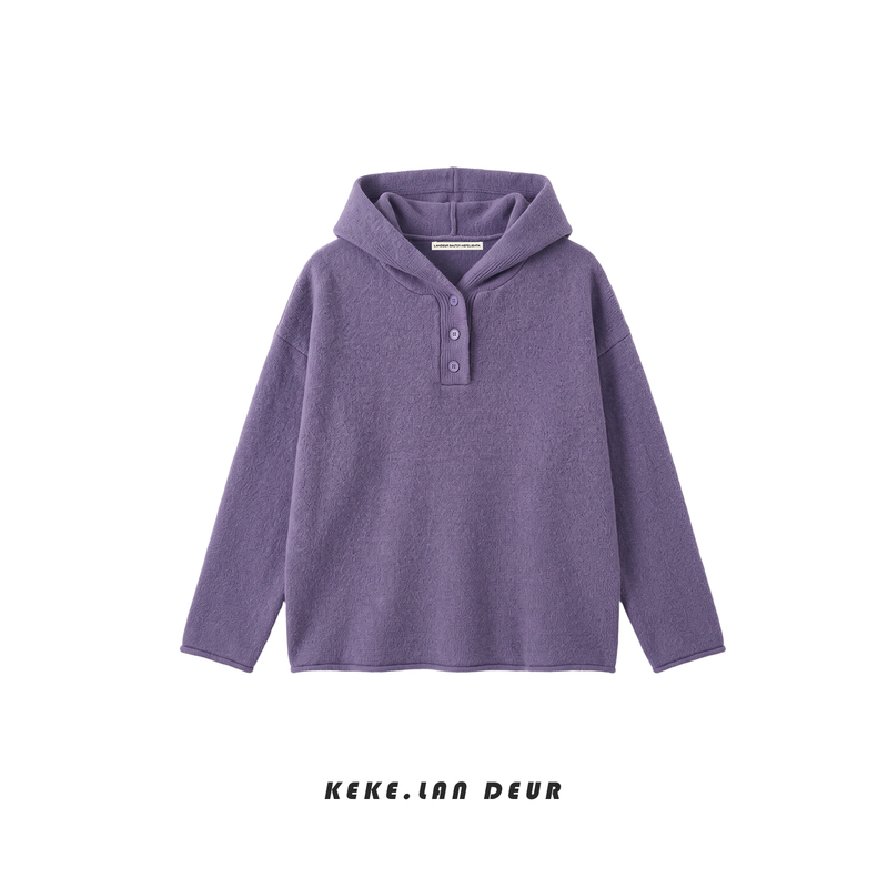 Keke【Autumn Scenery Poetry】New Style Lazy and Versatile Fashionable Hooded Knit Sweater for Women