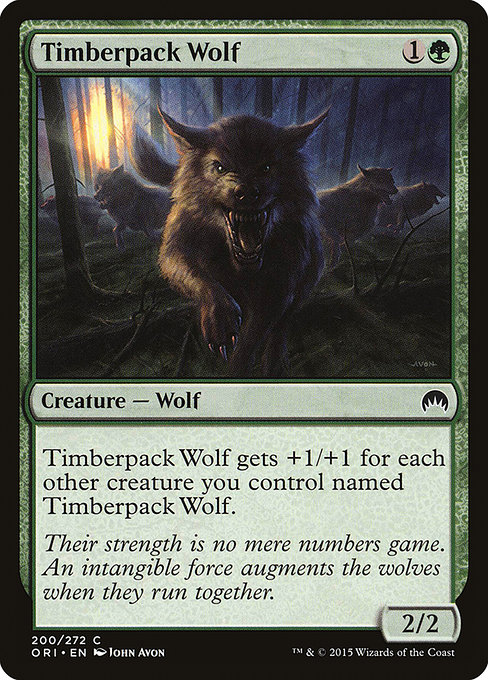 MTG Magic Landscape ORI Linn Wolf Timberpack Wolf Green Iron 200 English