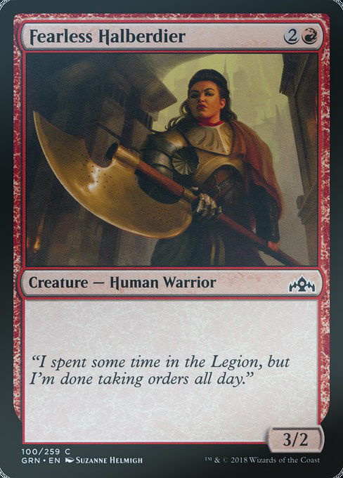 MTG Magic Storm the GRN Fearless the Fearless Halberdier Red Iron 100 English flash