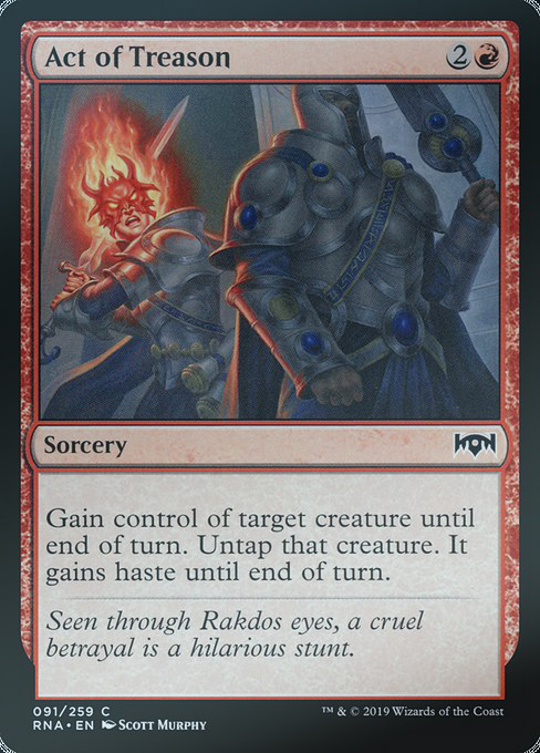 MTG Magic Storm RNA Rebellion Act of Treasure Red Iron 91 English flash