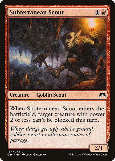 MTG Magic Storm's ORI underground rebuds for Subterranean Scout red iron 164 English