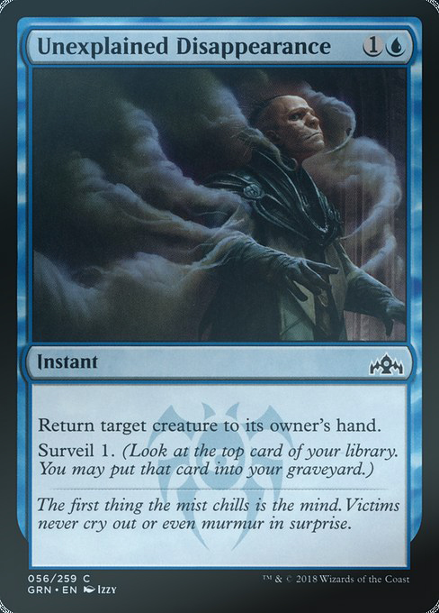 MTG Magic Storm's GRN mysteriously disappears Unplained Disappearance blue iron 56 English flash