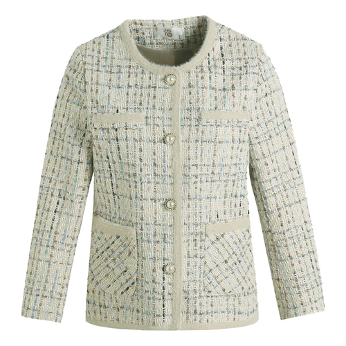 Весенняя короткая осенняя куртка для матери, в стиле Шанель, в западном стиле, 50 лет, для среднего возраста