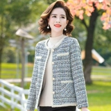 Весенняя короткая осенняя куртка для матери, в стиле Шанель, в западном стиле, 50 лет, для среднего возраста