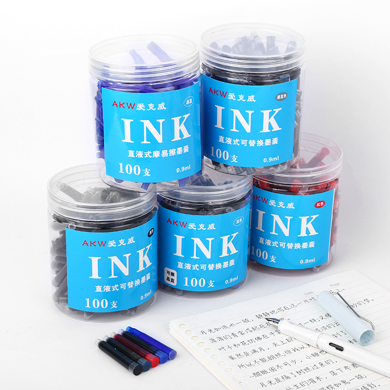 Pen cartridge replaceable 3 4 thick diameter erasable pure blue blue black black red ink cartridge 2 6mm small diameter fine ink cartridge Moe erasable pen replacement core bile Elimination pen cartridge Snow Hero universal