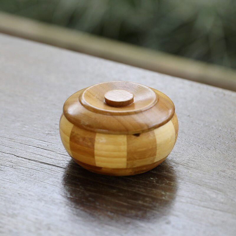 Bamboo Wood small number Tobacco cylinder with lid Tobacco Ashtray Big creative personality Car Bar Hotel Fashion O Style Retro