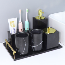 Marble Bathroom Five Pieces Light Lavish Bath room Supplies Wash Combined Teeth Suit Toilet-like Toilet Swing Piece
