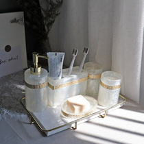 Nordic Toilet Bath Room Supplies Bathroom Wash Suit Modern Light Lavish High-end Five Pieces Three Sets Washing Cup