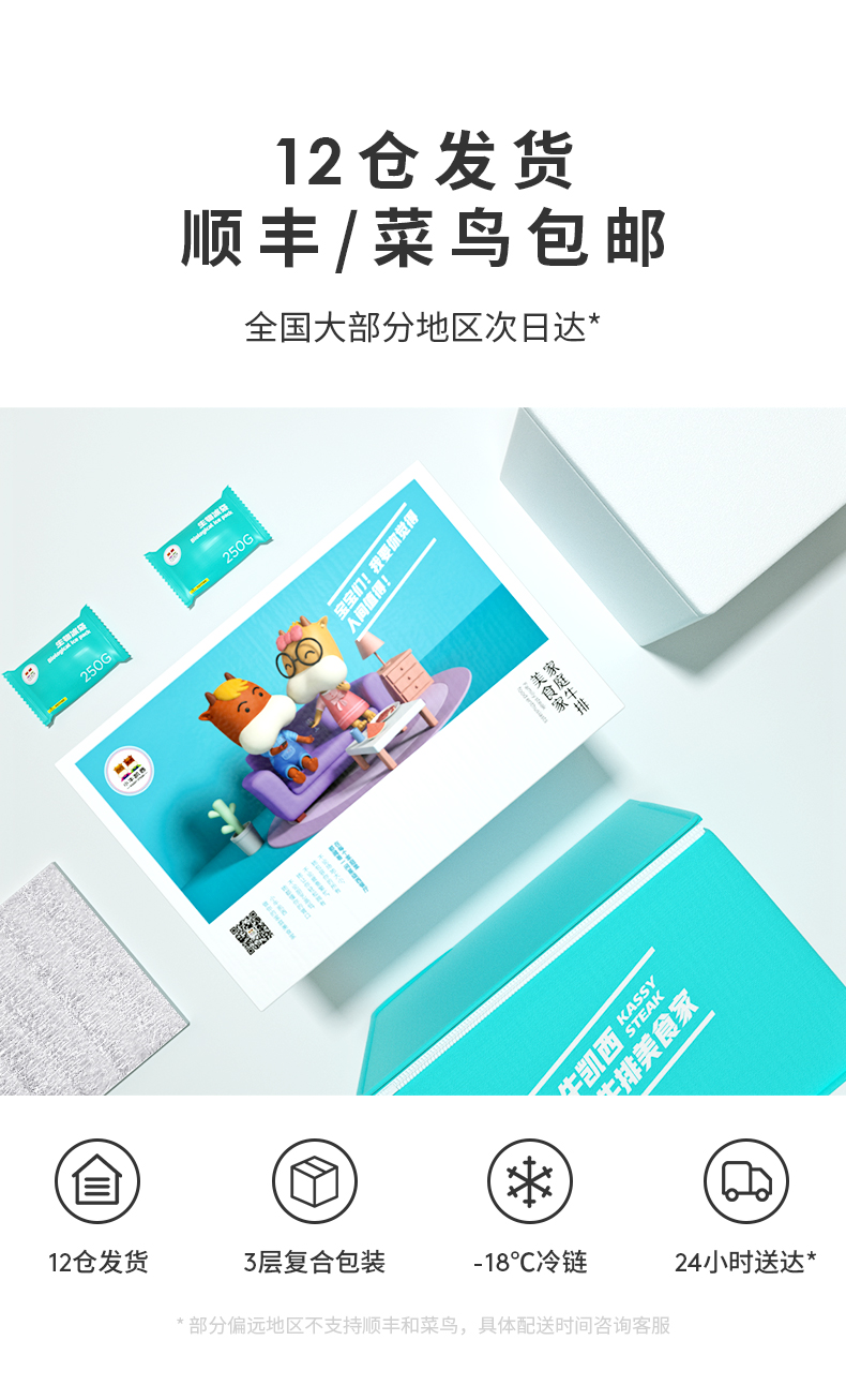 澳洲进口 小牛凯西  整切原切牛排套餐 100g*5片*2件 图8