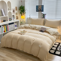 ins waffag pure cotton all cotton four pieces summer washed cotton quilts covered with bed linen bed linen three sets of bedding