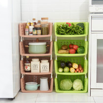 Kitchen snack toy storage basket shelf Floor-standing multi-layer can be superimposed space-saving fruit and vegetable basket plastic