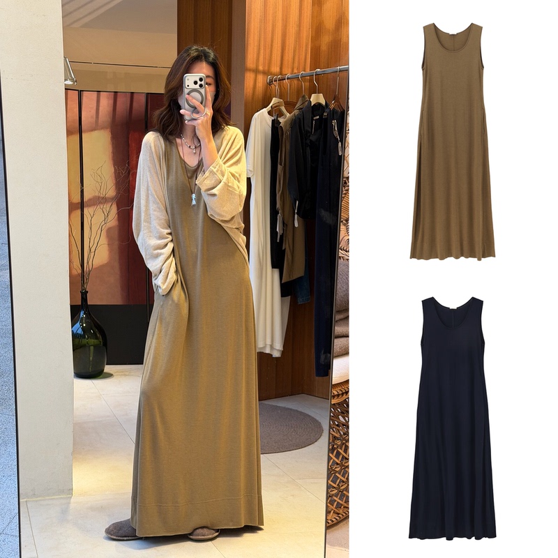 【Lamrons】 Sleeveless Curved Wool Blend Casual Dress for Women 26 Spring/Summer New Style Juneshan 【Lamrons】 Sleeveless Curved Wool Blend Casual Dress for Women 26 Spring/Summer New Style Juneshan