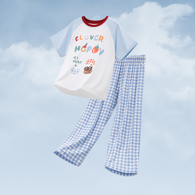 "Strong Recommend" Kids Modal Pajamas Suit Boys' Home Wear Parent-Child Pajamas Baby Gingham Western Style — 5