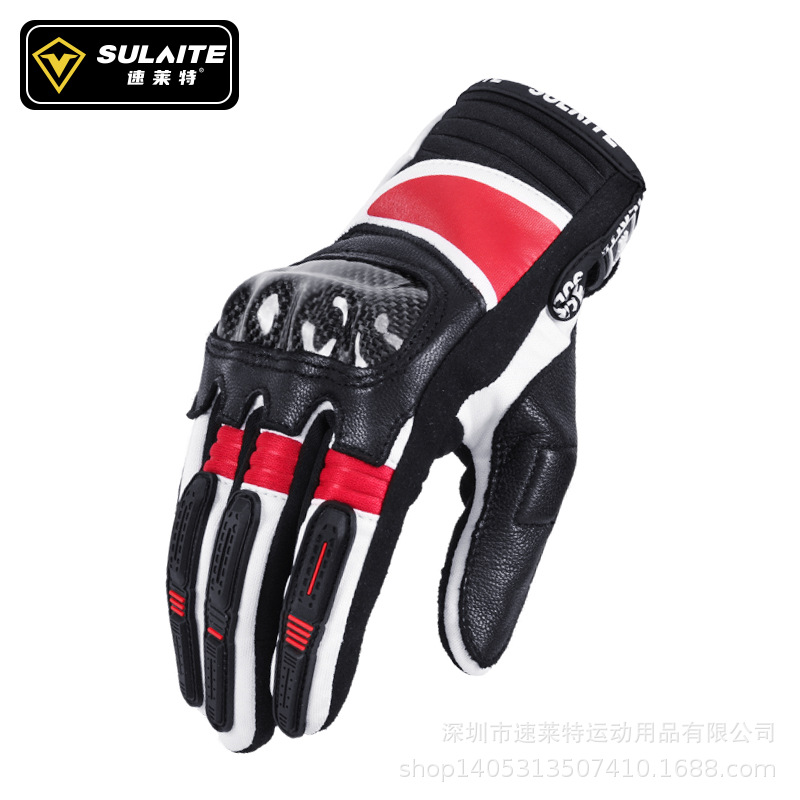 Speedlight motorcycle gloves sheepskin carbon fiber off-road motorcycle rider equipment four seasons riding anti-fall breathable summer