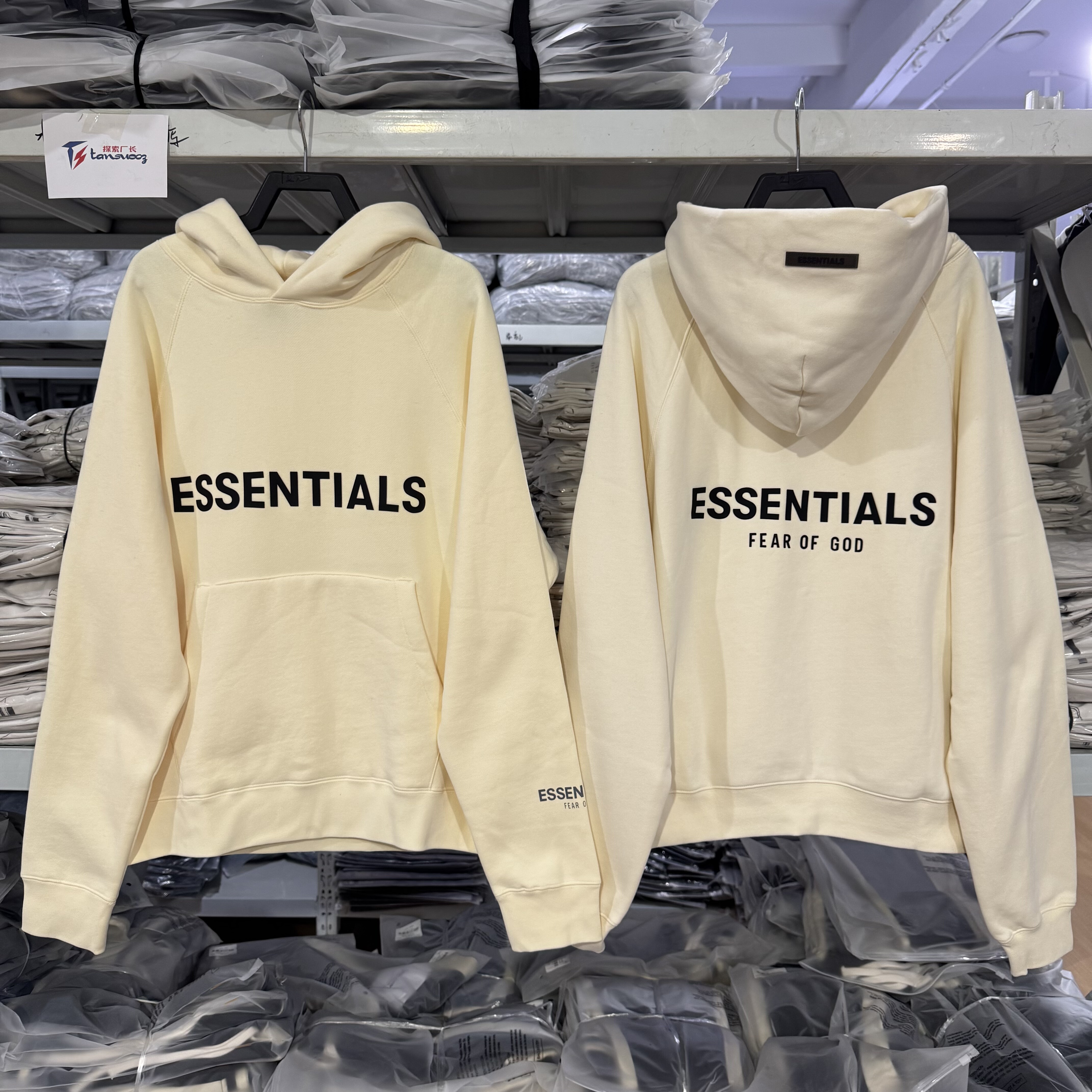 Заводской директор essentials CZFOG многострочная силиконовая буква с капюшоном худи плюс бархат осень-зима свободное американское худи