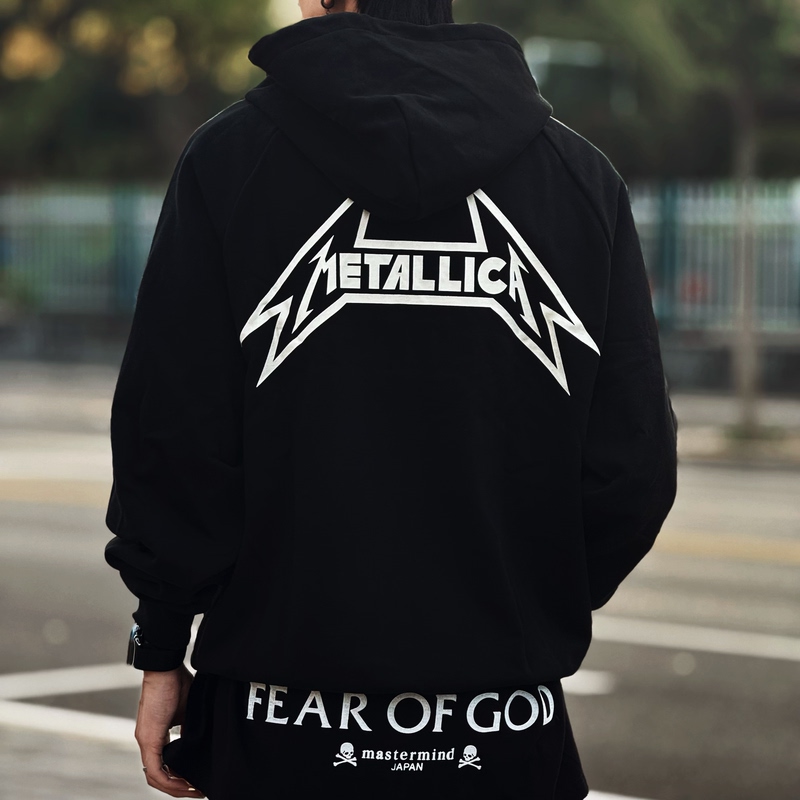 Essentials Czfog Old Retro Met Metal Band Sweatshirt High Street Men's Cotton Terry Loose Hoodie