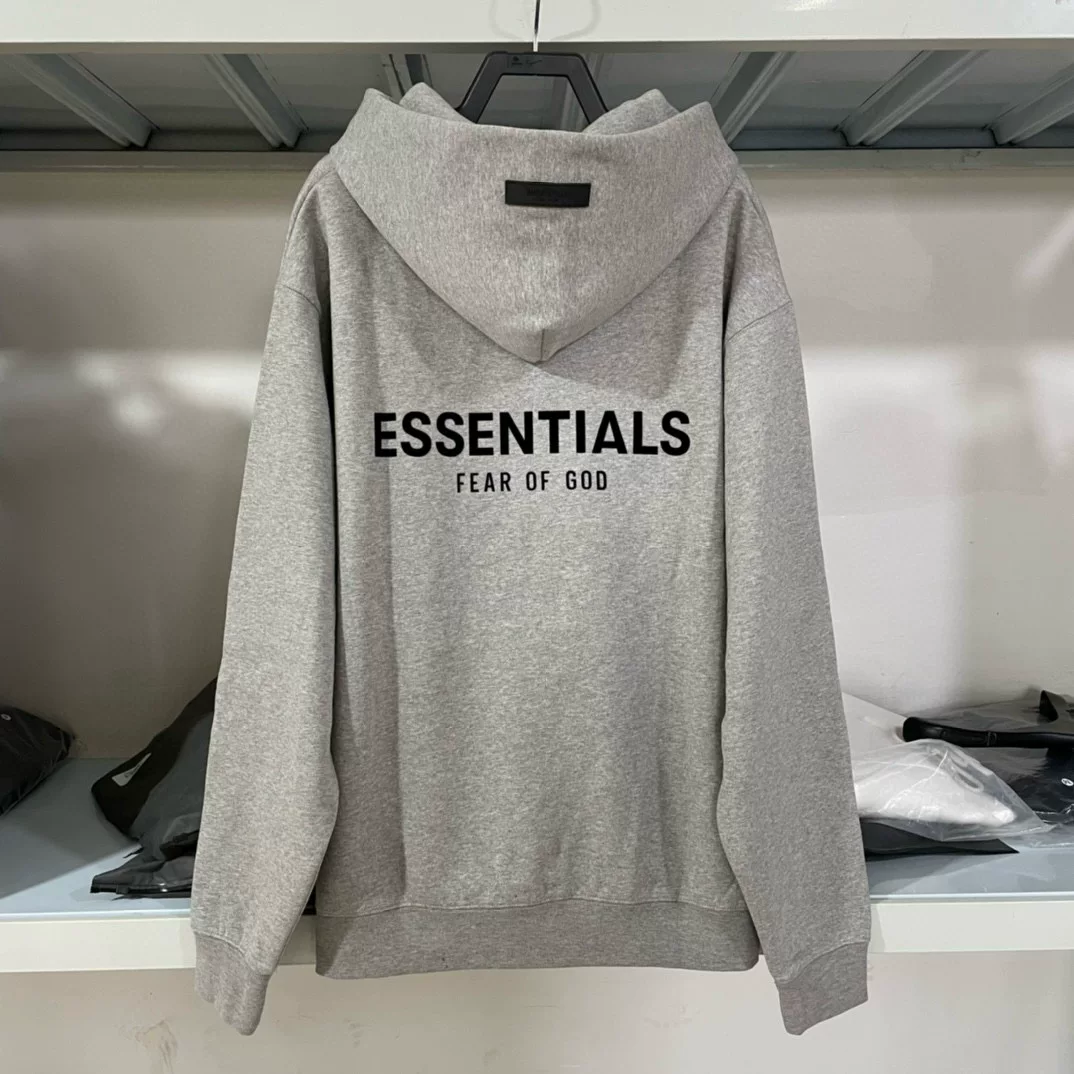 Заводской директор двойная линия ESSENTIALS CZFOG двойной ряд флокированной толстовки на спине FOG пара свободное худи для мужчин